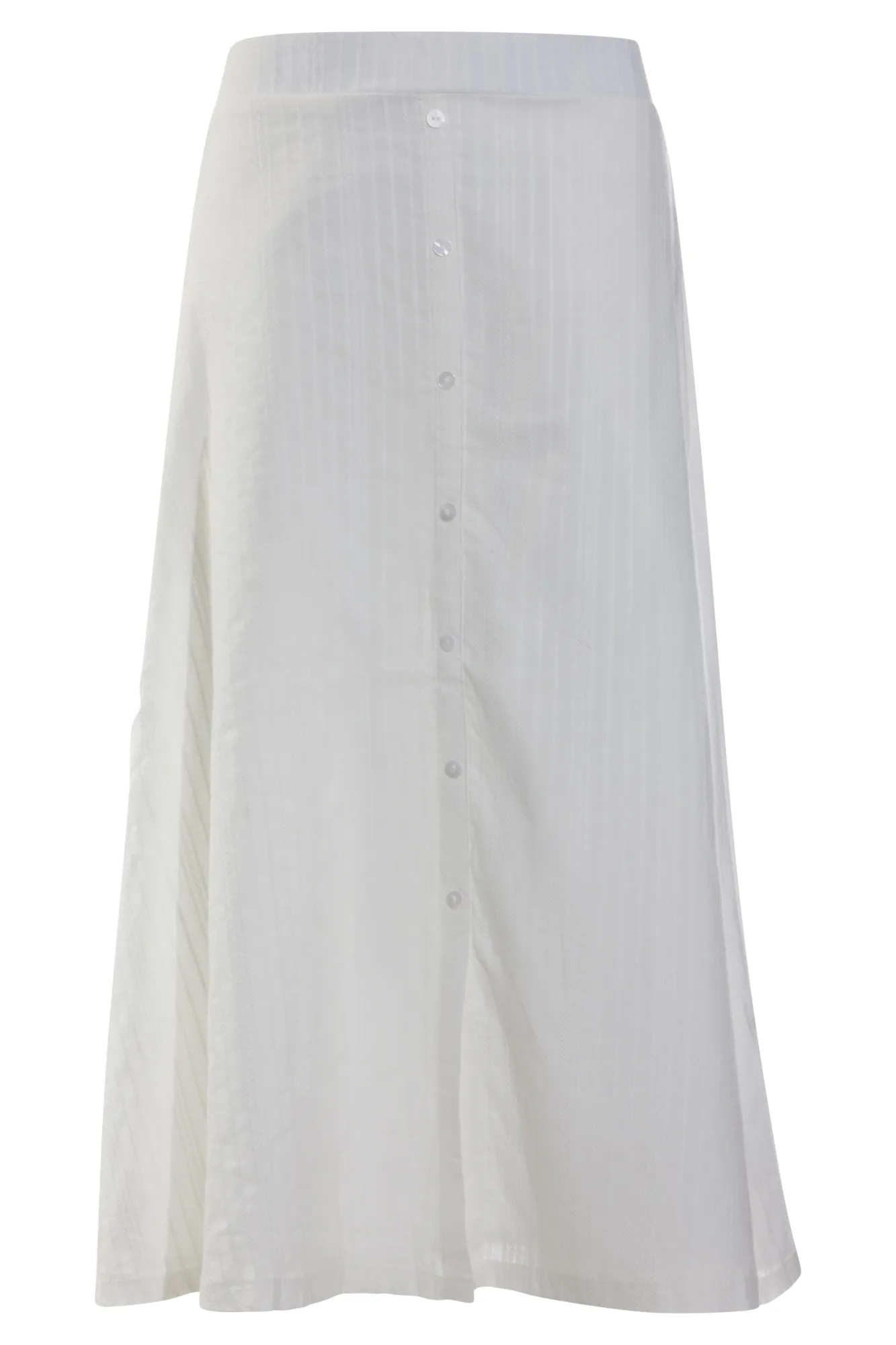 100% Cotton Stripe embossed Skirt | WHITE | 6125AR