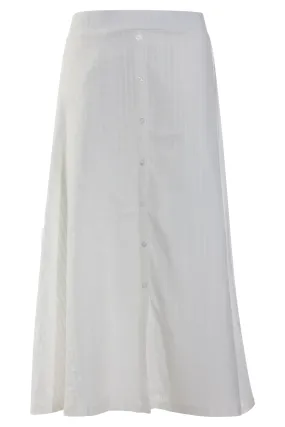 100% Cotton Stripe embossed Skirt | WHITE | 6125AR