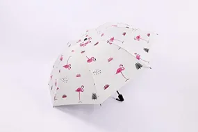 1PC Vinyl Umbrella Pink Flamingo Sun Protection UV Umbrella Sunny and rain Umbrellas