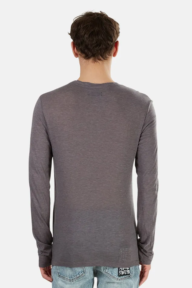 66 Long Sleeve Tee Mauve Charcoal