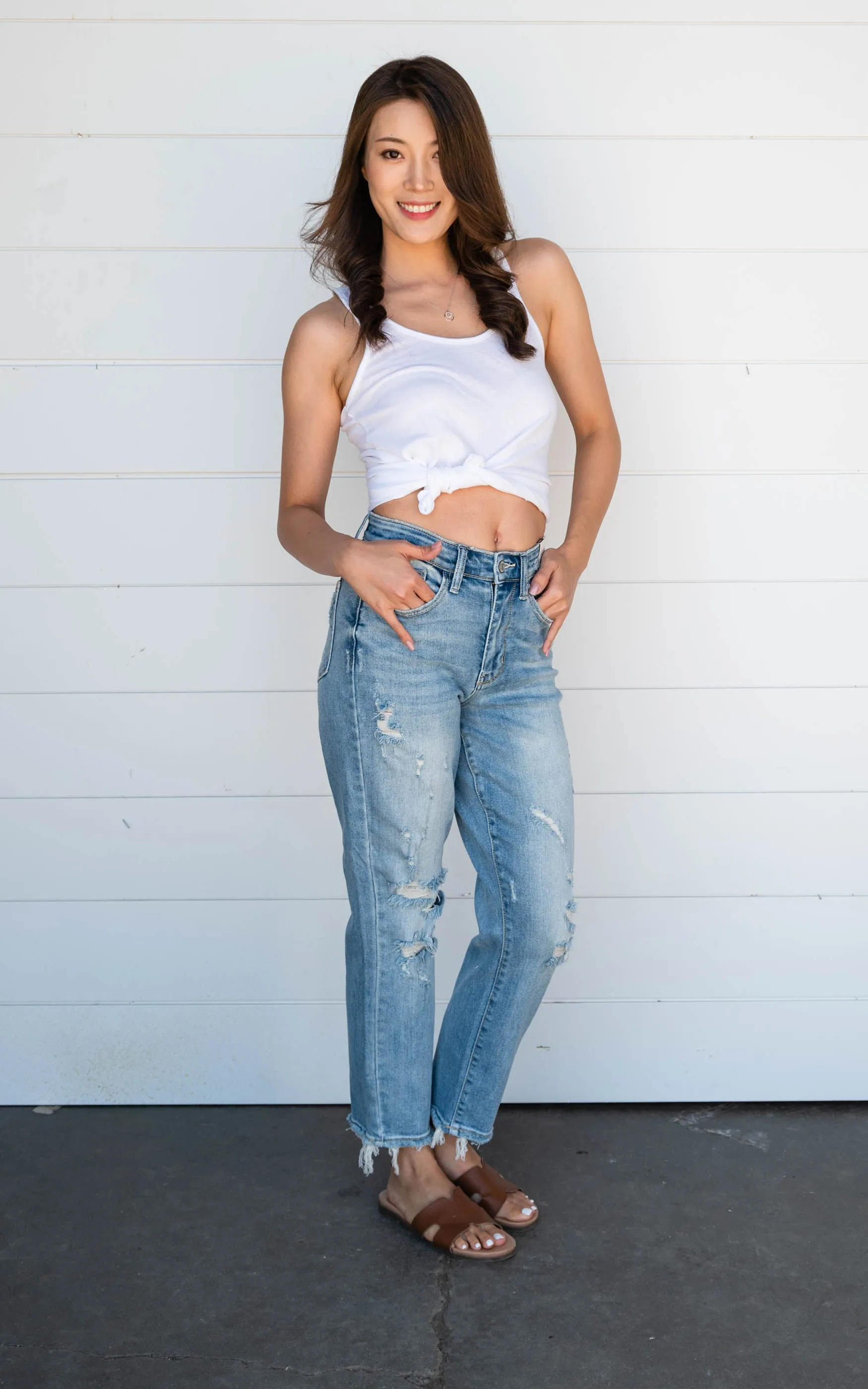 90's Hi Rise Slim Straight Leg Jeans- Judy Blue - Final Sale