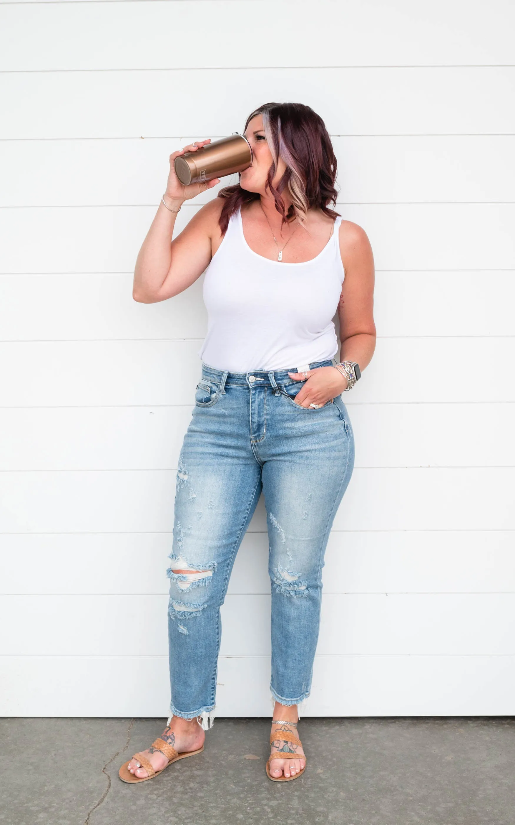 90's Hi Rise Slim Straight Leg Jeans- Judy Blue - Final Sale