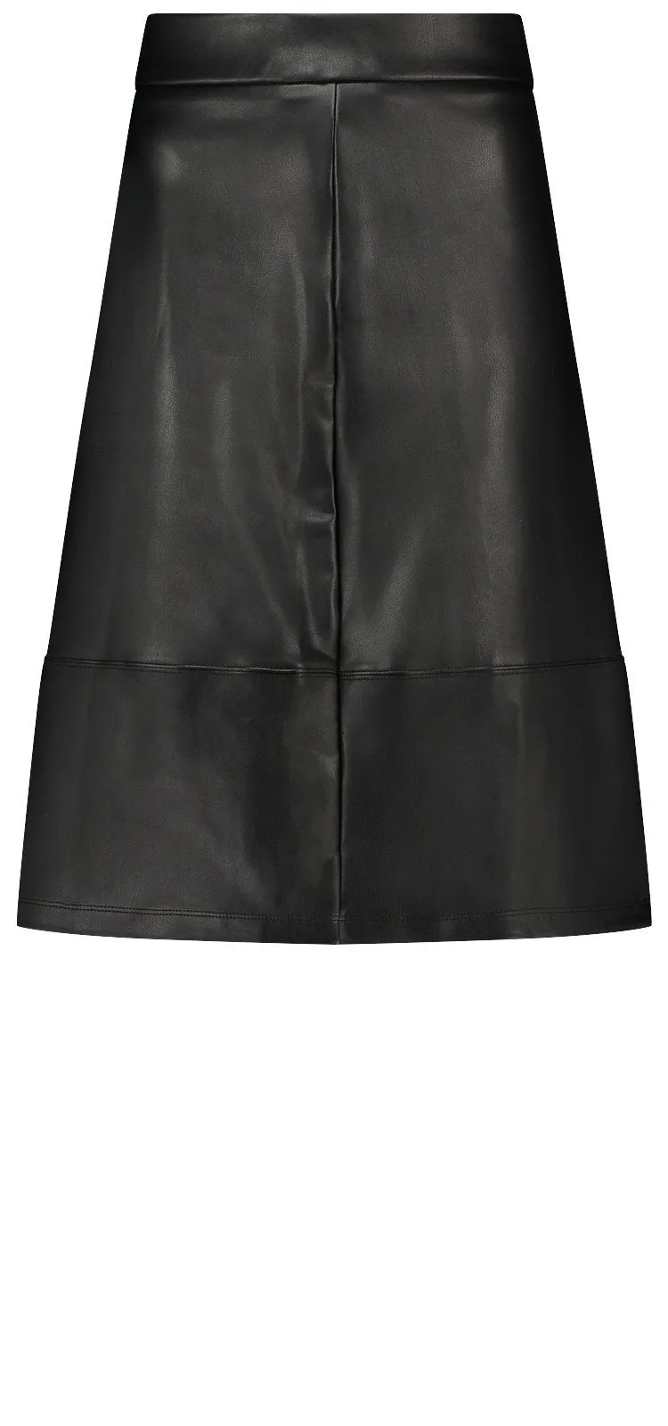 A-Line Sculpt-Her™ Skirt Zwart Imitatieleer | Black