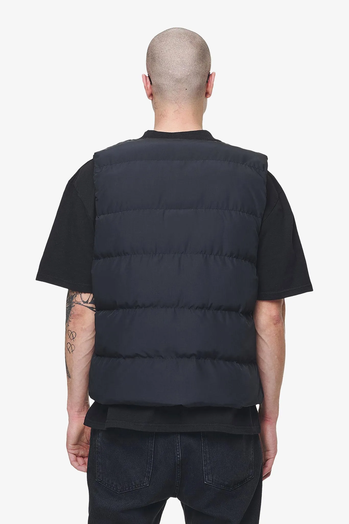 Aberdeen Round Neck Puffer Vest Black Ink