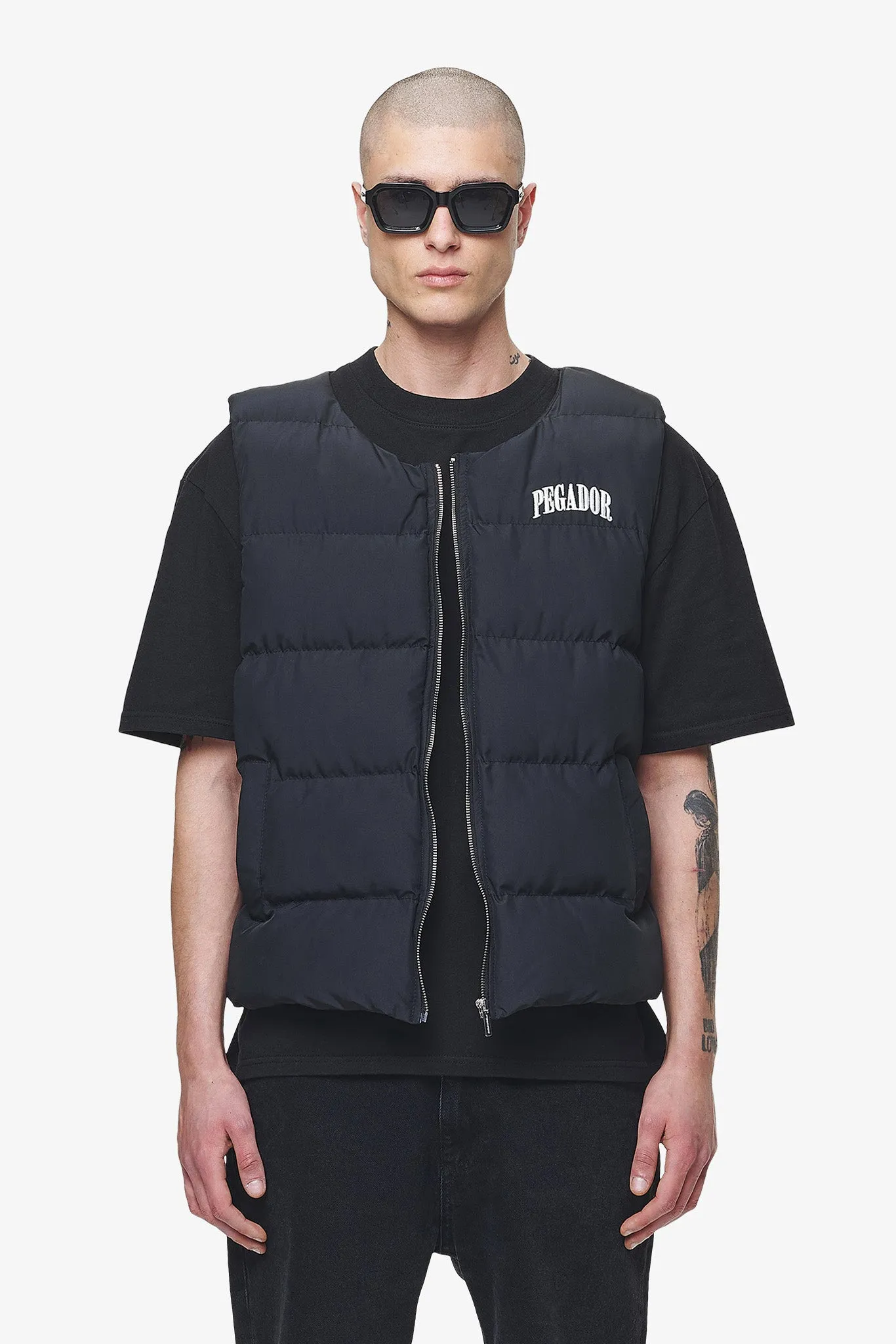 Aberdeen Round Neck Puffer Vest Black Ink