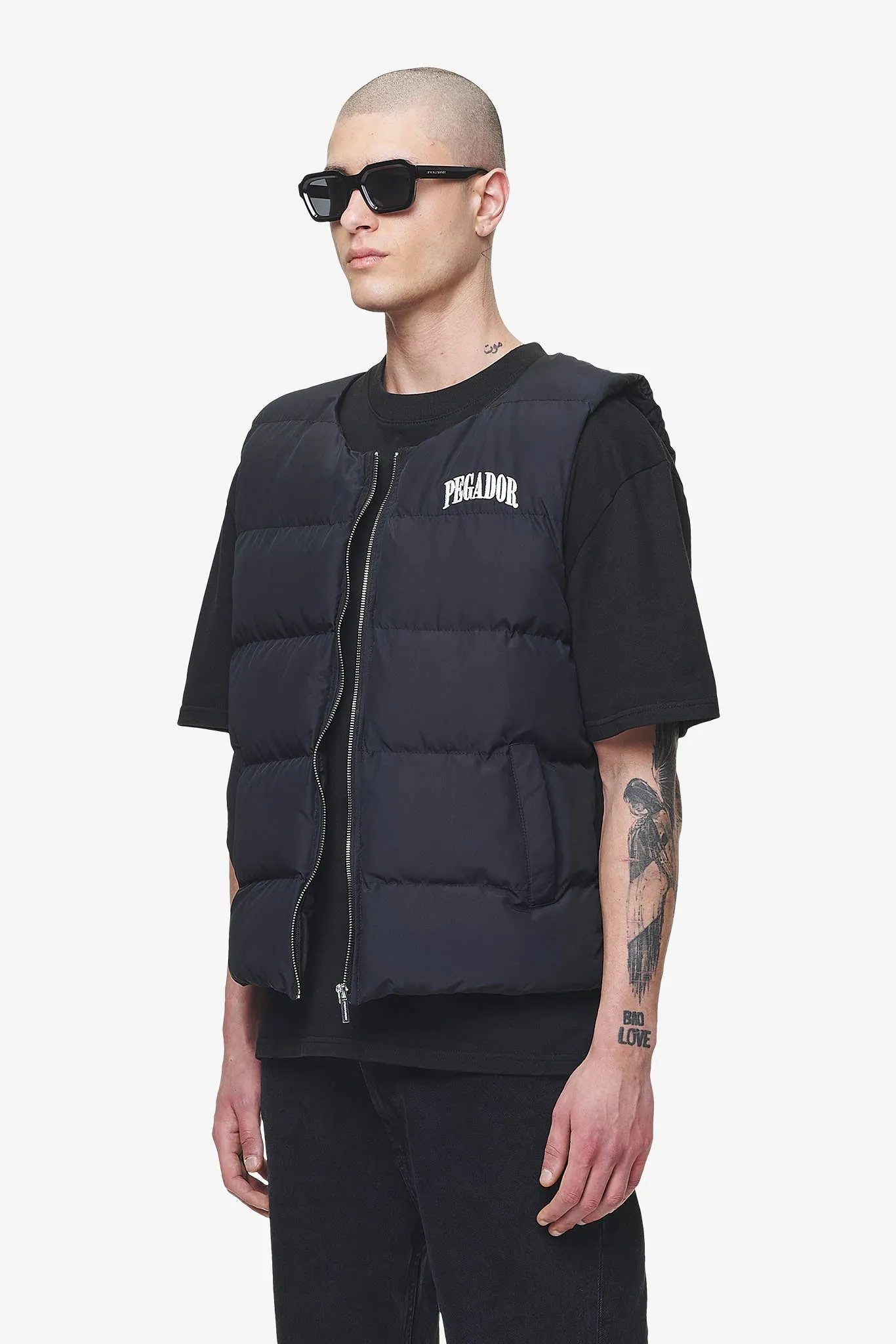 Aberdeen Round Neck Puffer Vest Black Ink