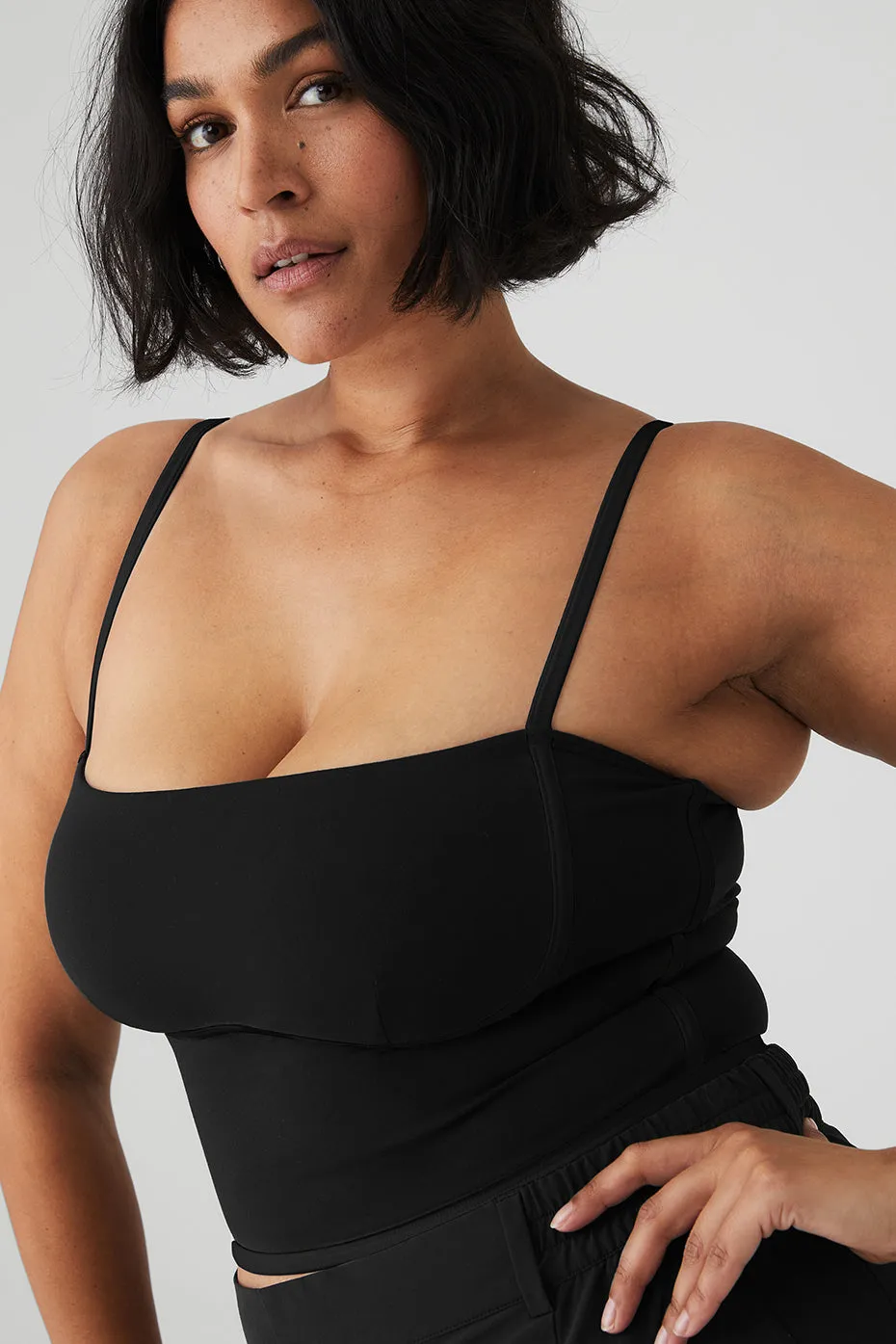 Airbrush Streamlined Bra Tank - Black