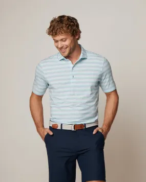 Barton Striped Top Shelf Performance Polo - Lake