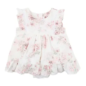 Bebe Amelie Floral Overlay Dress (Size NB-1)