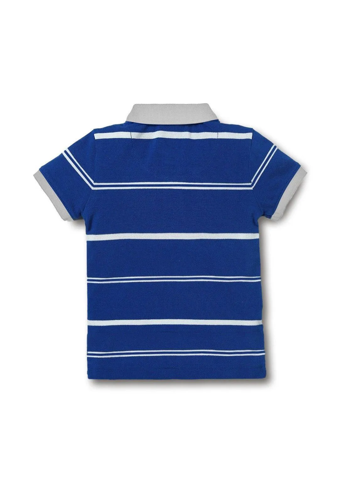 Blue Grey Stripe Kids Polo