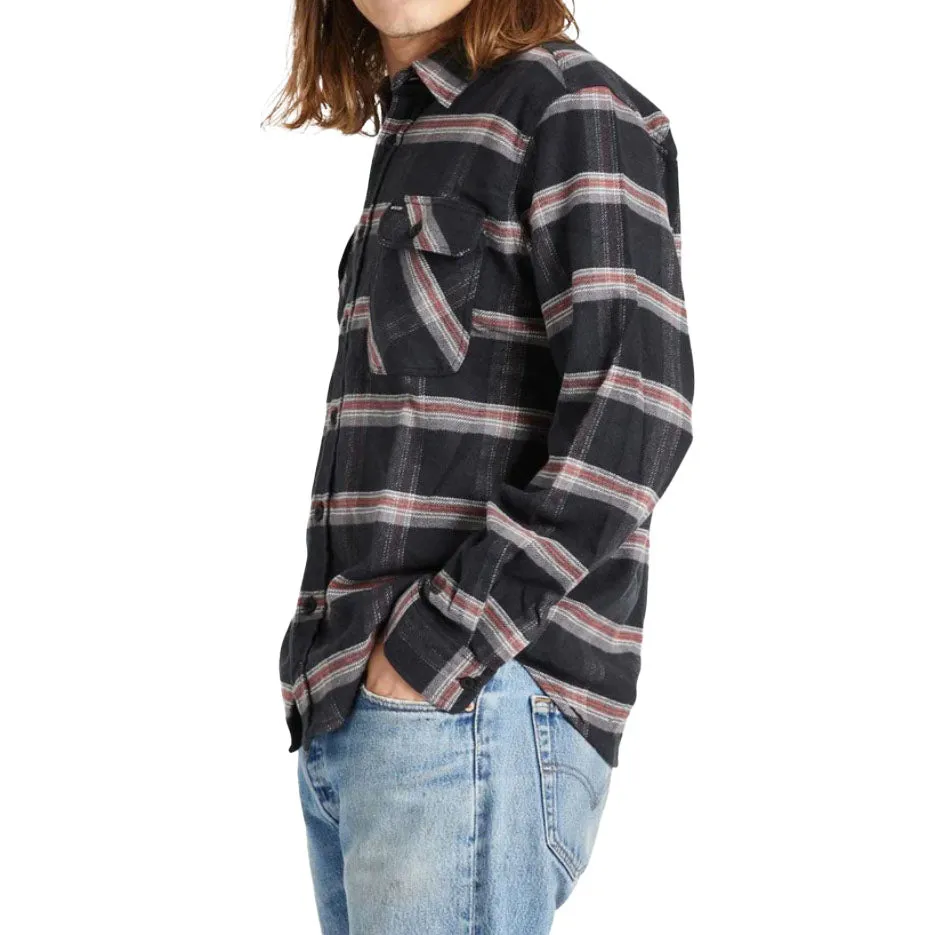 BOWERY STRETCH WR FLANNEL BLACK/CHARCOAL/BARN RED