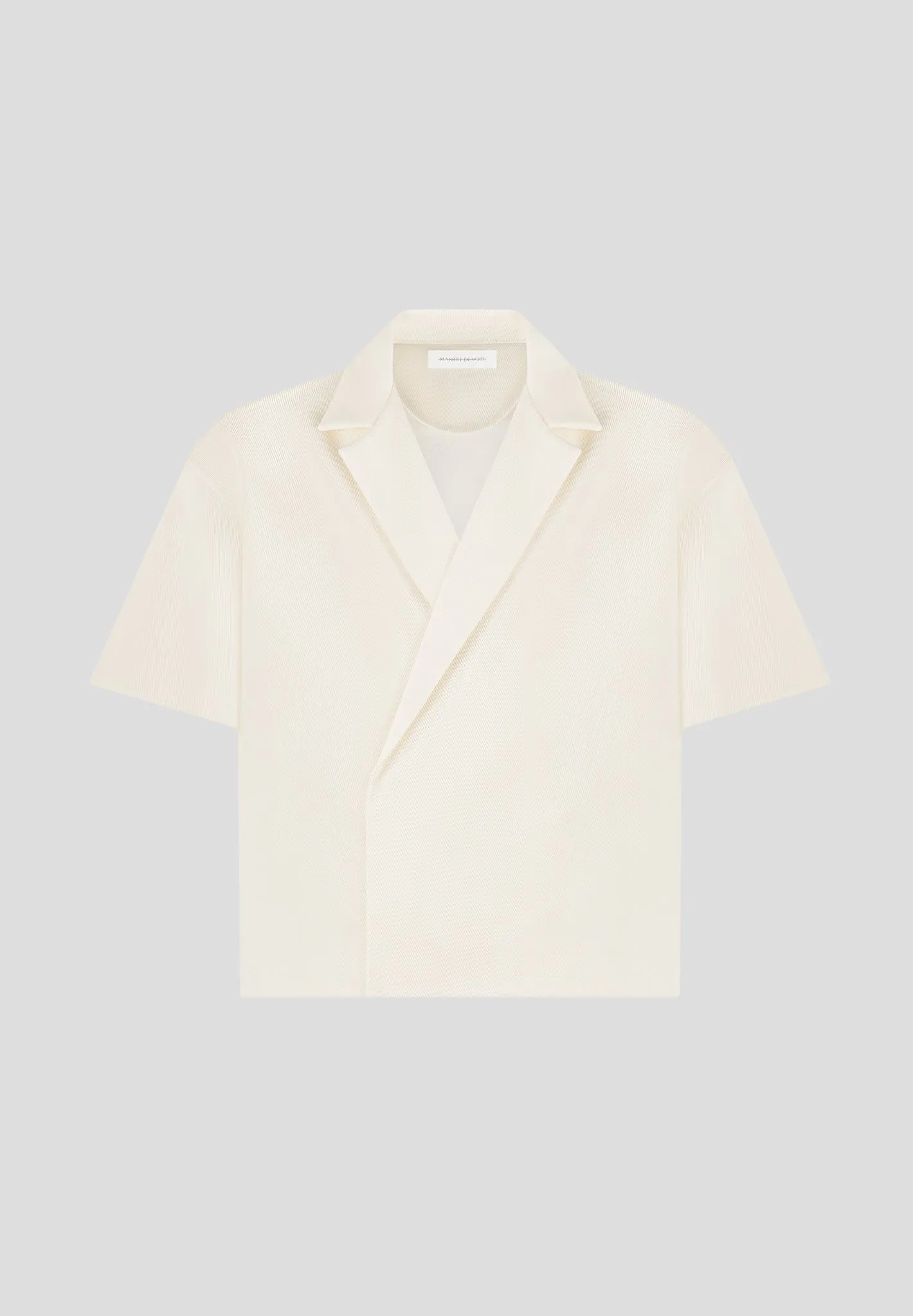 Boxy Twill Double Breasted Shirt - Cream