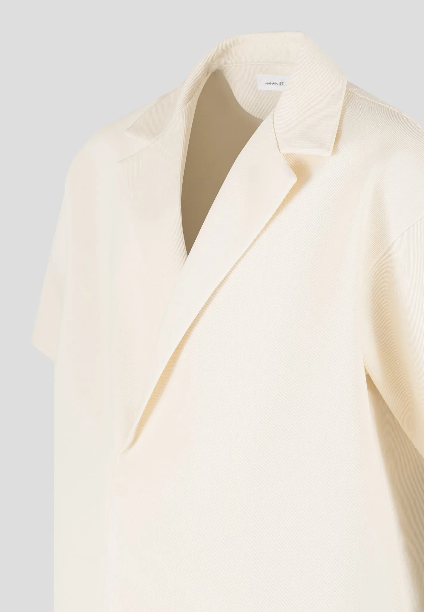 Boxy Twill Double Breasted Shirt - Cream