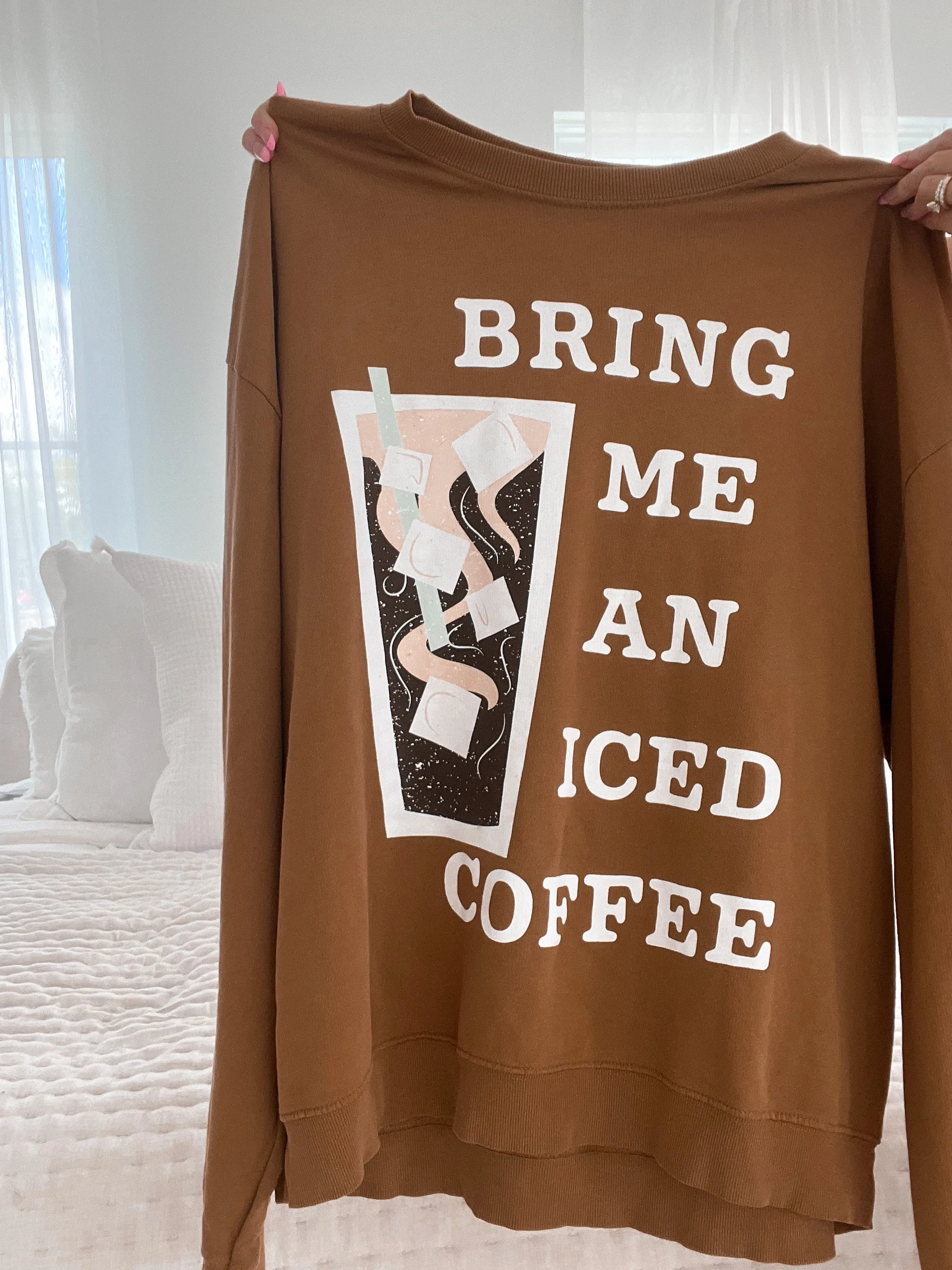 Bring Me An Iced Coffee Hazelnut Lightweight Sweatshirt