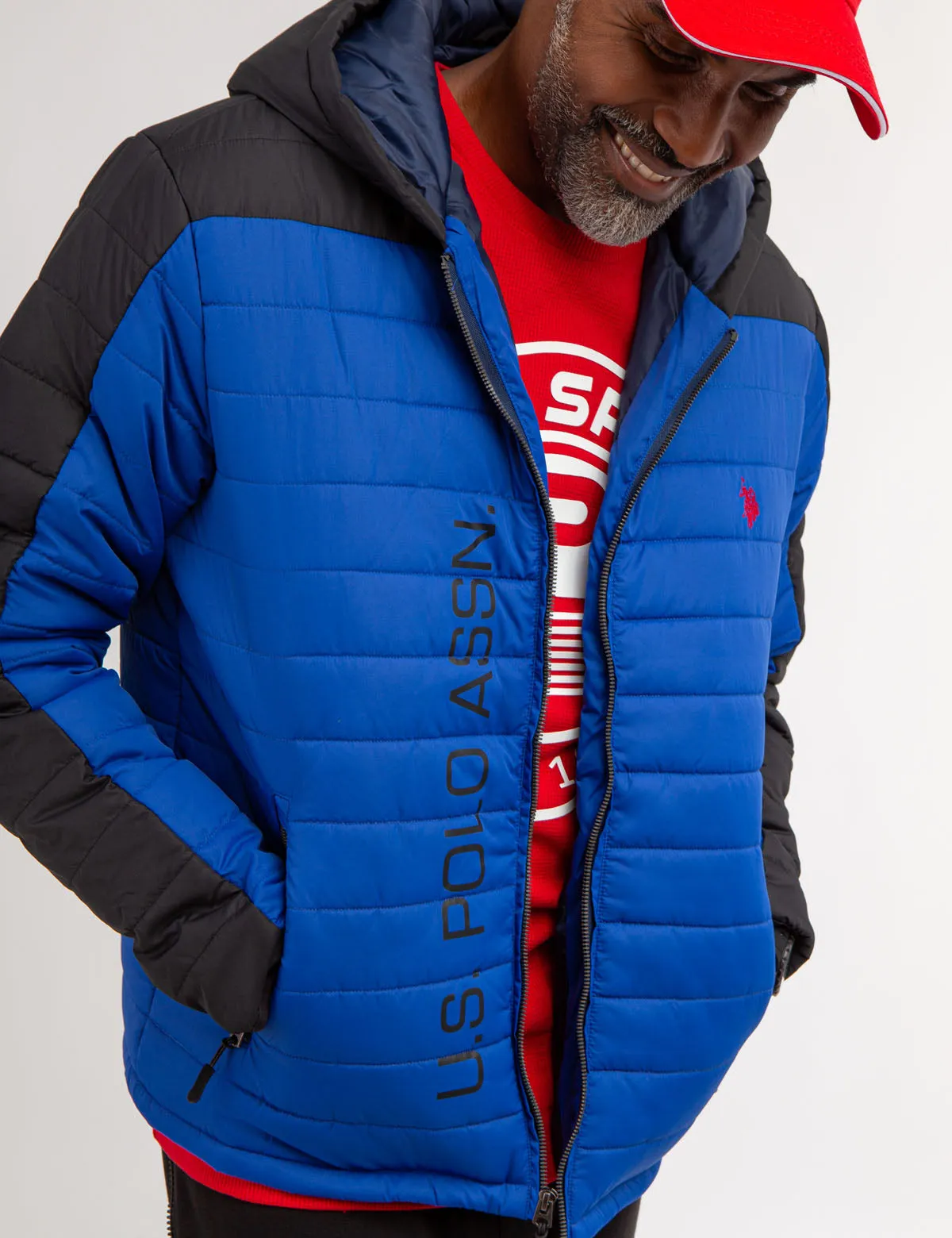 COLORBLOCK QUILTED PUFFER JACKET