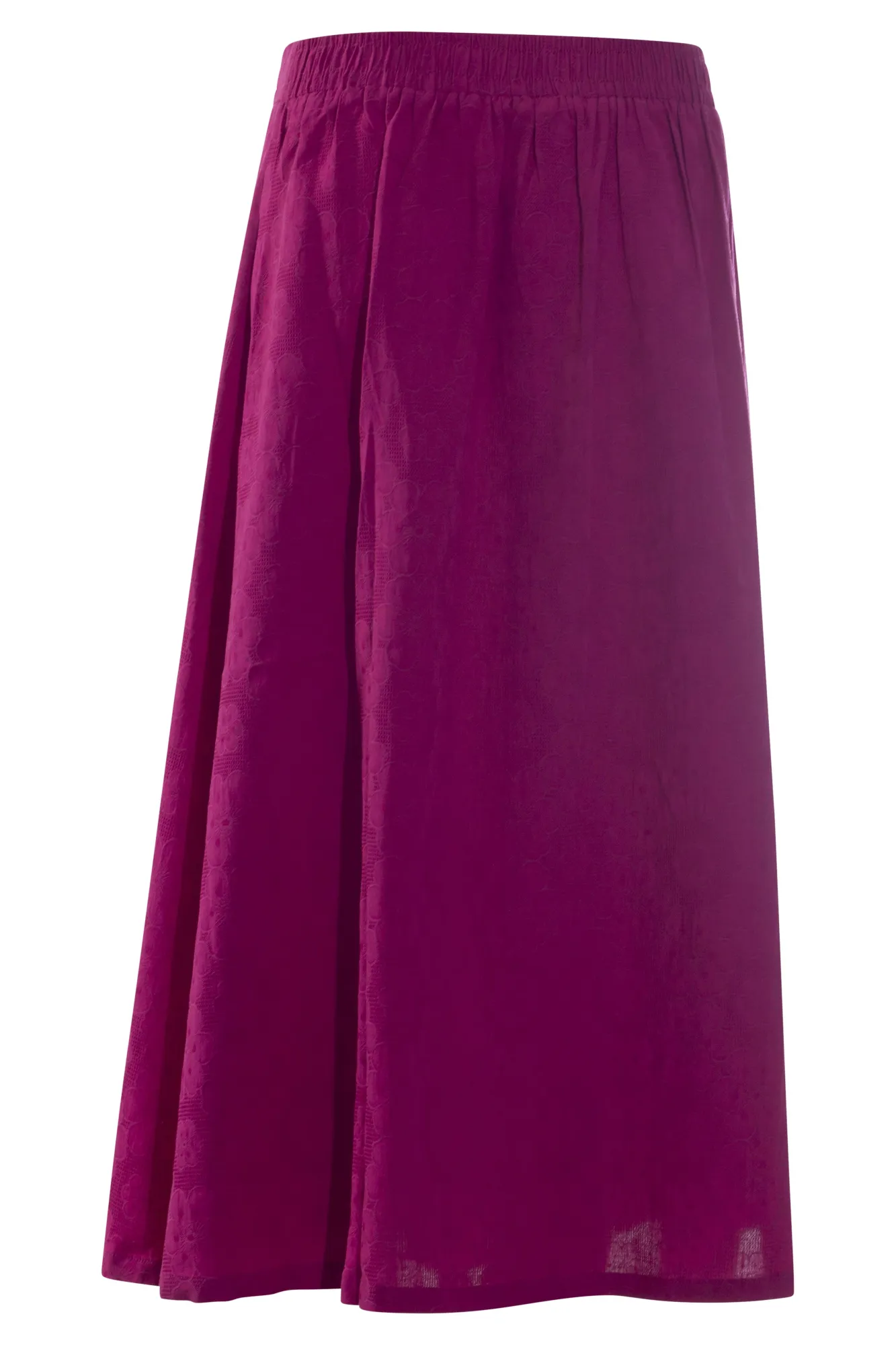 Cotton Blend Floral embossed Skirt | MAGENTA | 6135AR