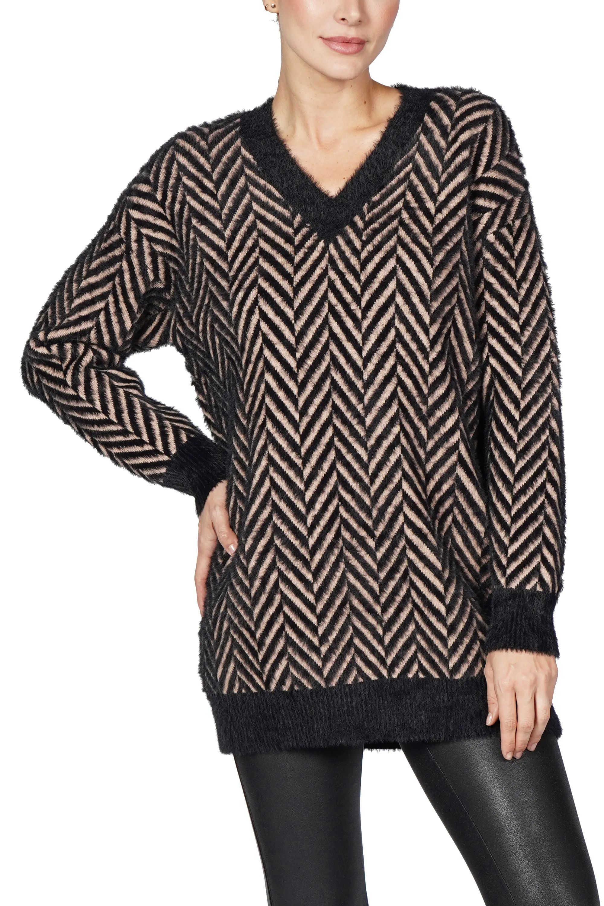 Danny V Neck Tunic Sweater