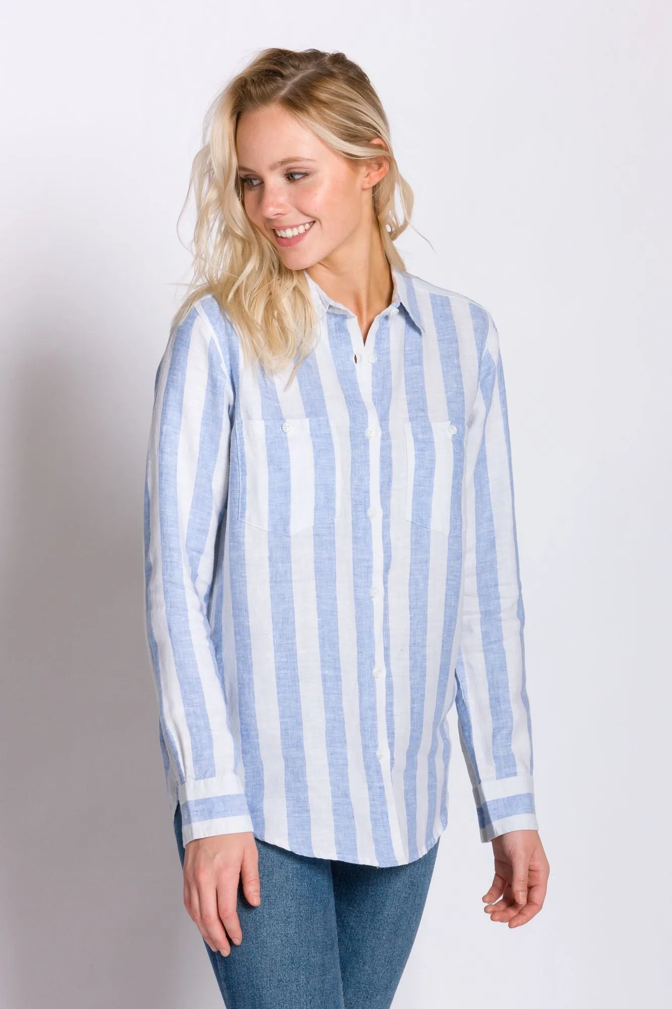 Delora | Women's Long Sleeve Linen Shirt