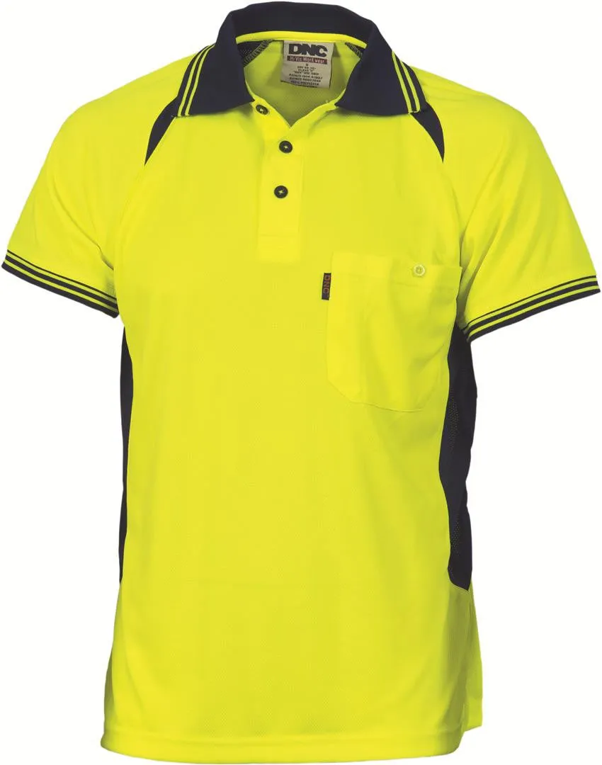 DNC Hi Vis Cool Breeze Contrast Mesh Polo S/S (3901)