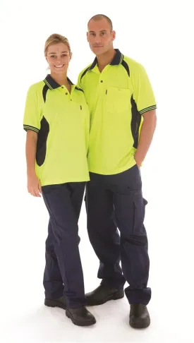 DNC Hi Vis Cool Breeze Contrast Mesh Polo S/S (3901)