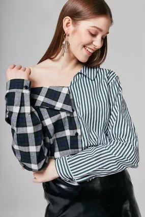 Erica Multi-print One Shoulder Shirt