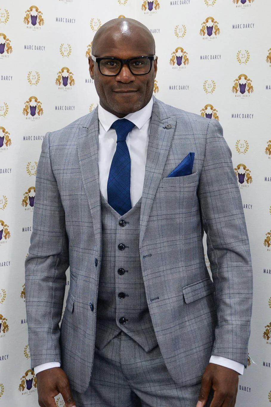 Former Chelsea Footballer Frank Sinclair in Jerry Grey Check Suit