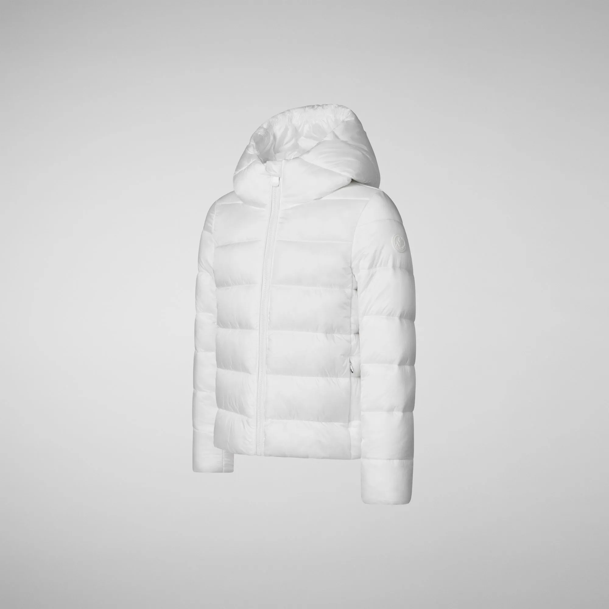 Girls' animal free puffer jacket Bibi in white