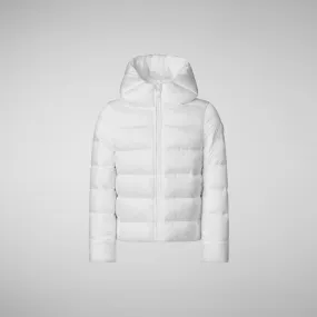 Girls' animal free puffer jacket Bibi in white