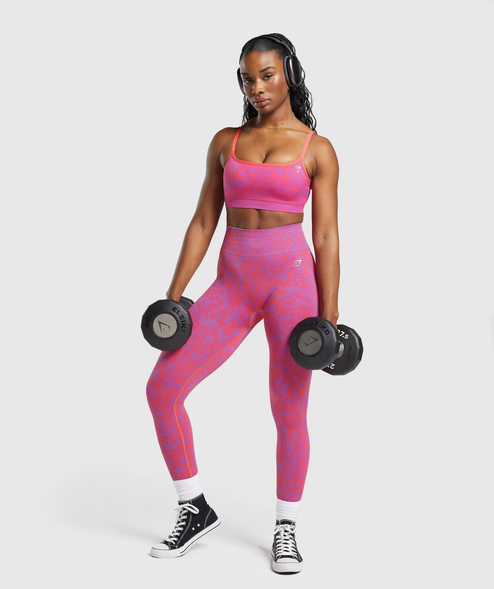 Sleek Shelly Pink/Fly Coral Gymshark Adapt Safari Seamless Leggings