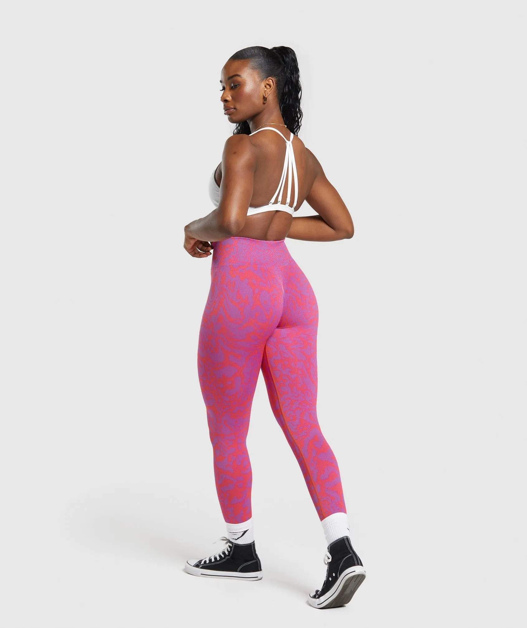 Sleek Shelly Pink/Fly Coral Gymshark Adapt Safari Seamless Leggings