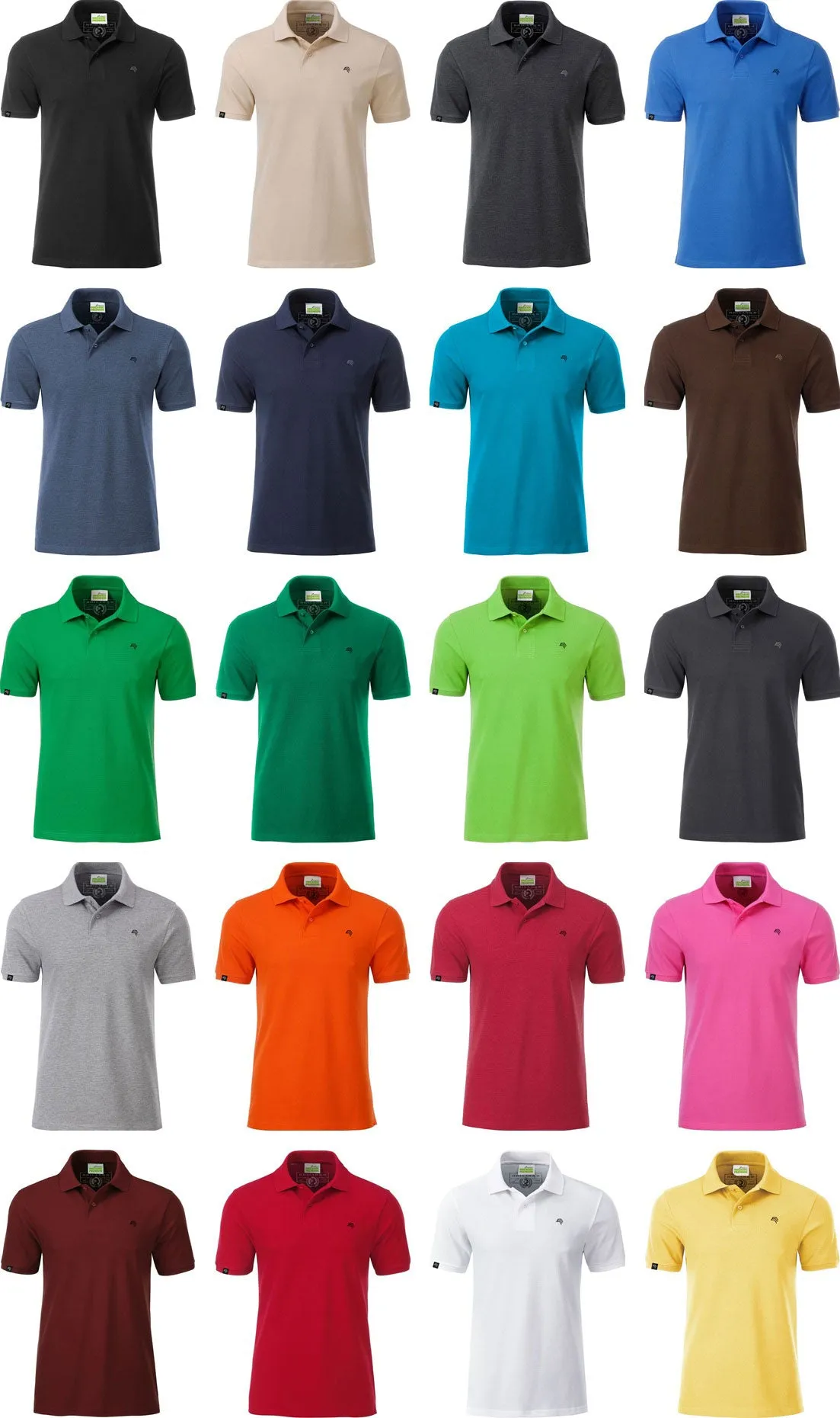 JAN 8010 ― Herren Bio-Baumwolle Polo Shirt - Weiß