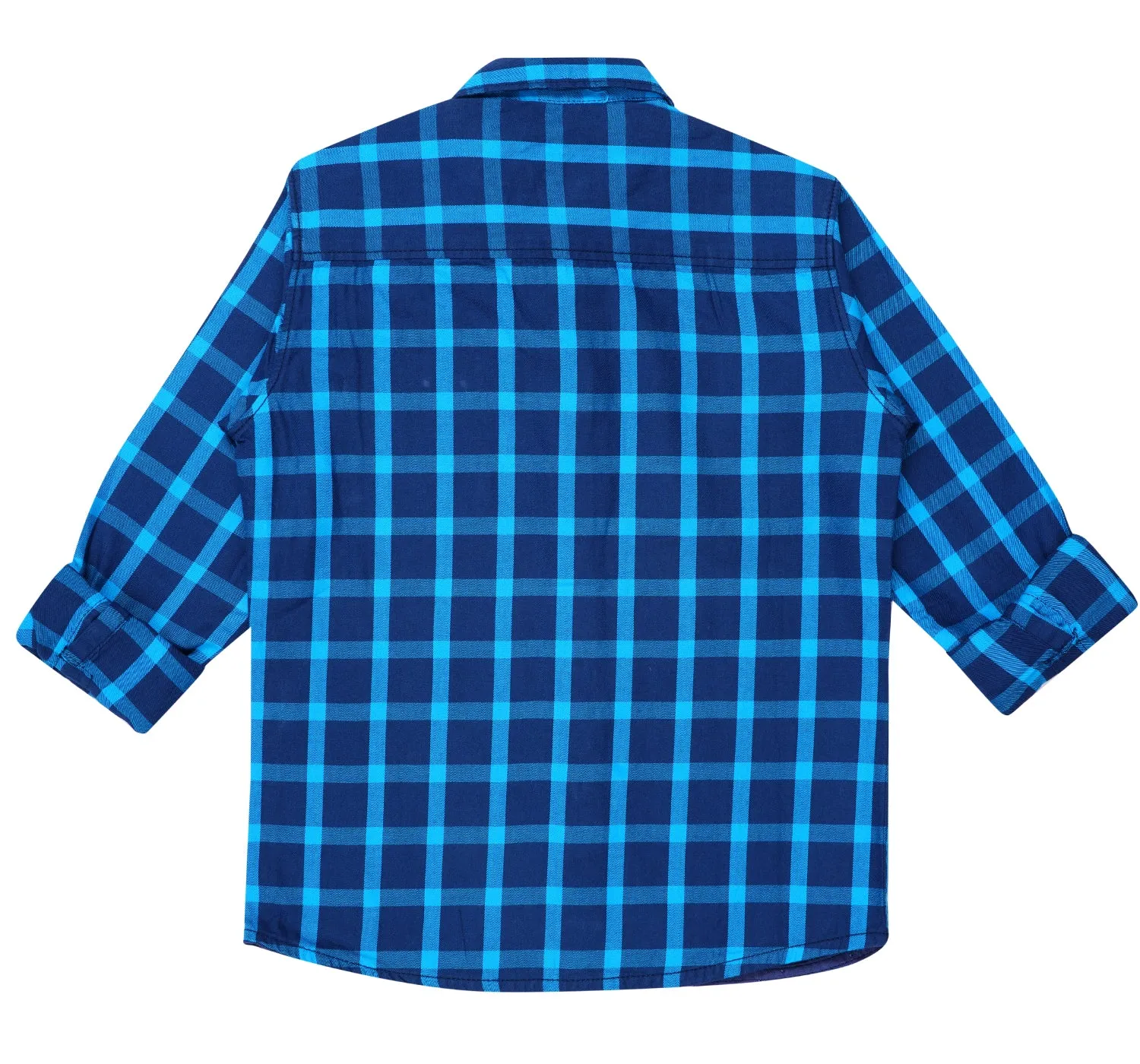 JDC Boy's Light Blue Checked Shirt