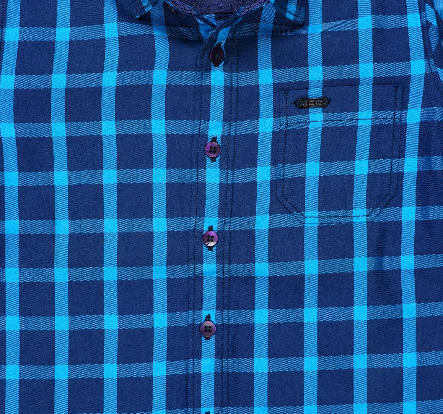 JDC Boy's Light Blue Checked Shirt