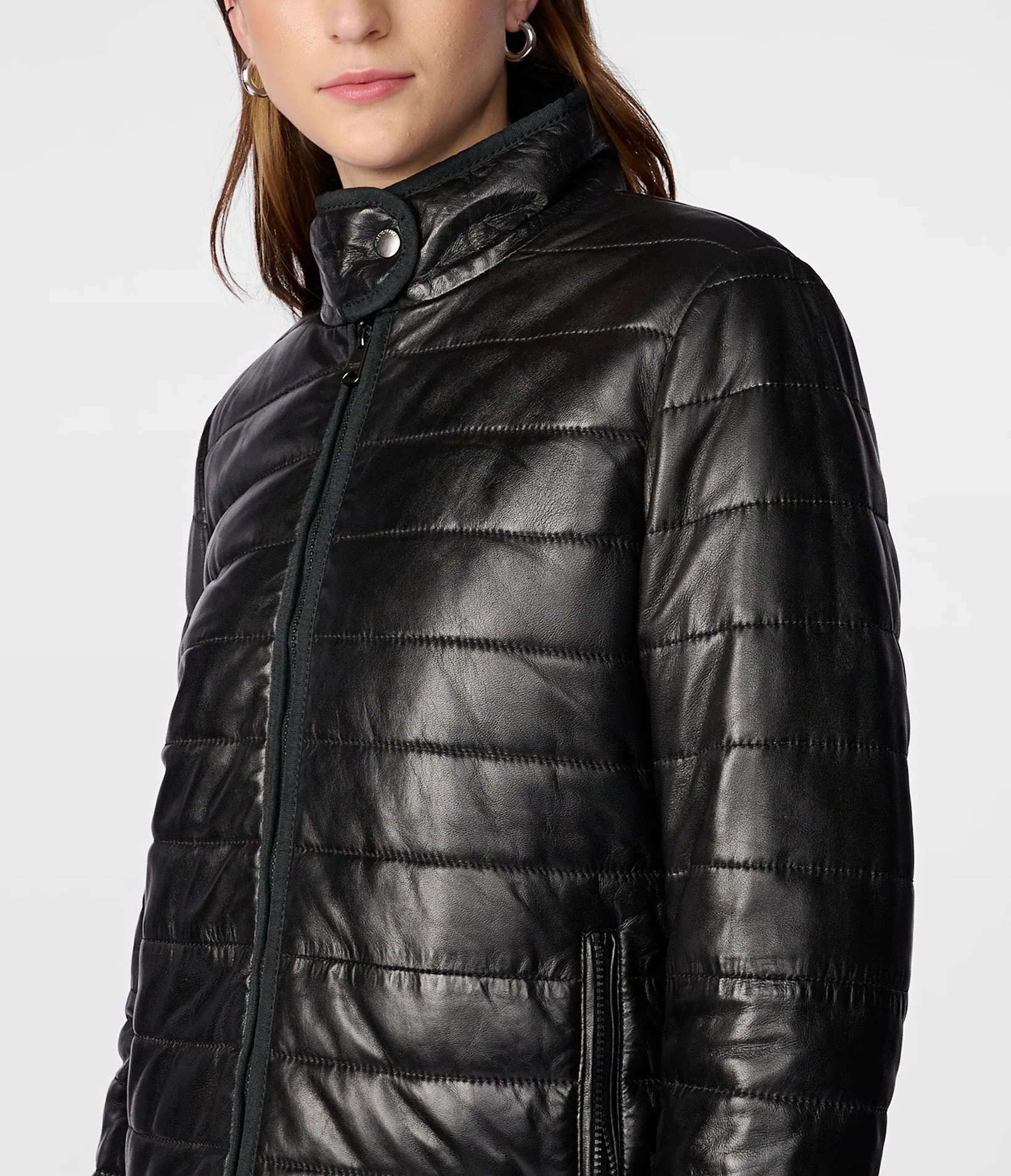 Katrina Leather Packable Puffer Jacket