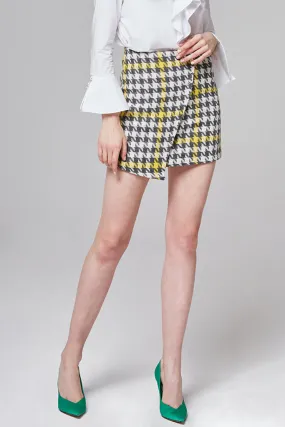 Keira Checked Wool-Blend Mini Skirt