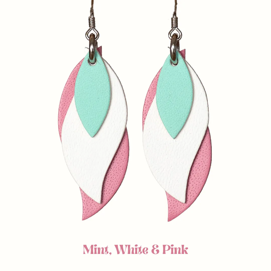 KI & Co - Leather Leaf Earrings Various