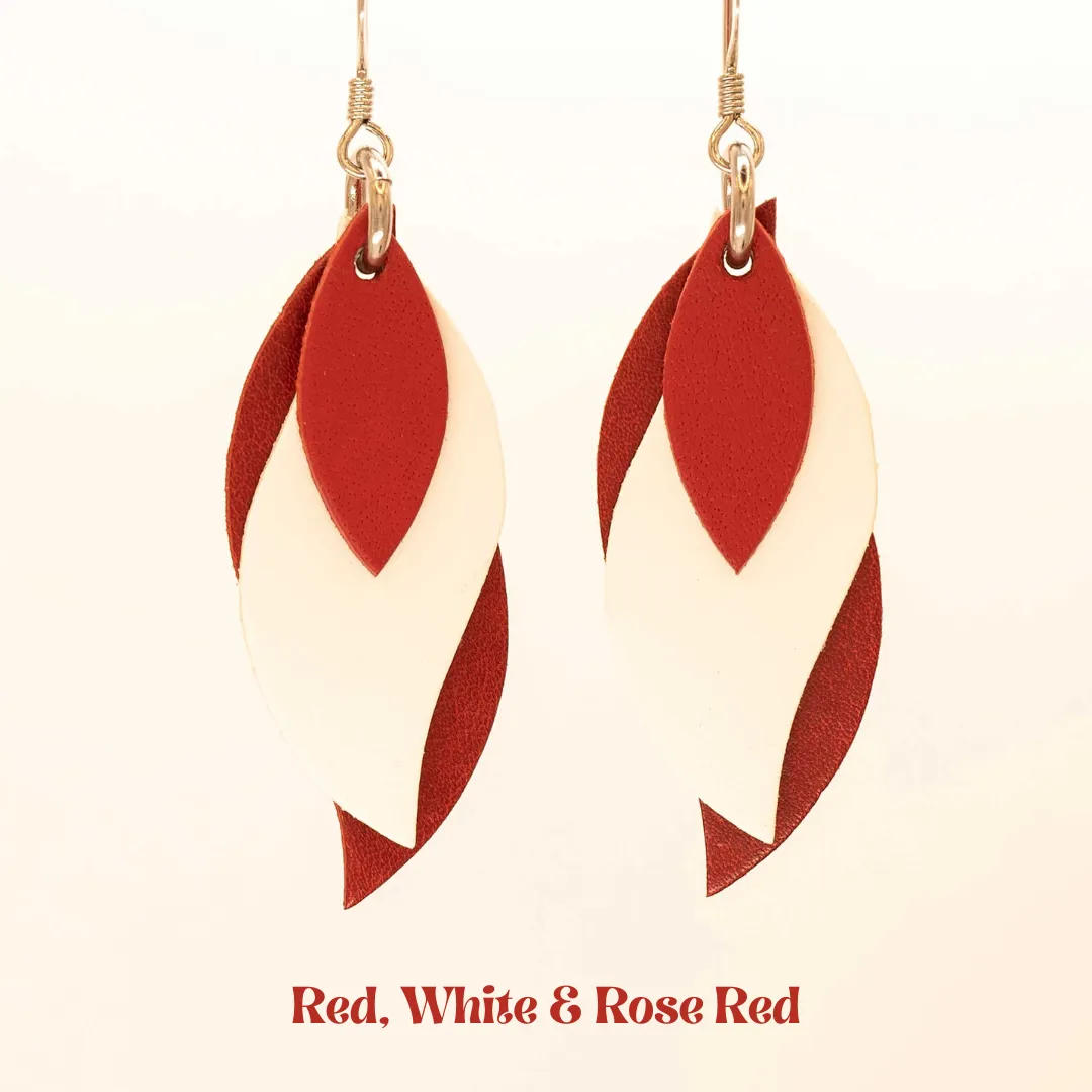 KI & Co - Leather Leaf Earrings Various