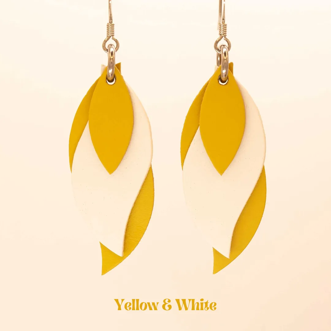 KI & Co - Leather Leaf Earrings Various