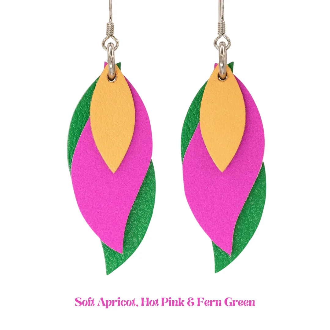 KI & Co - Leather Leaf Earrings Various