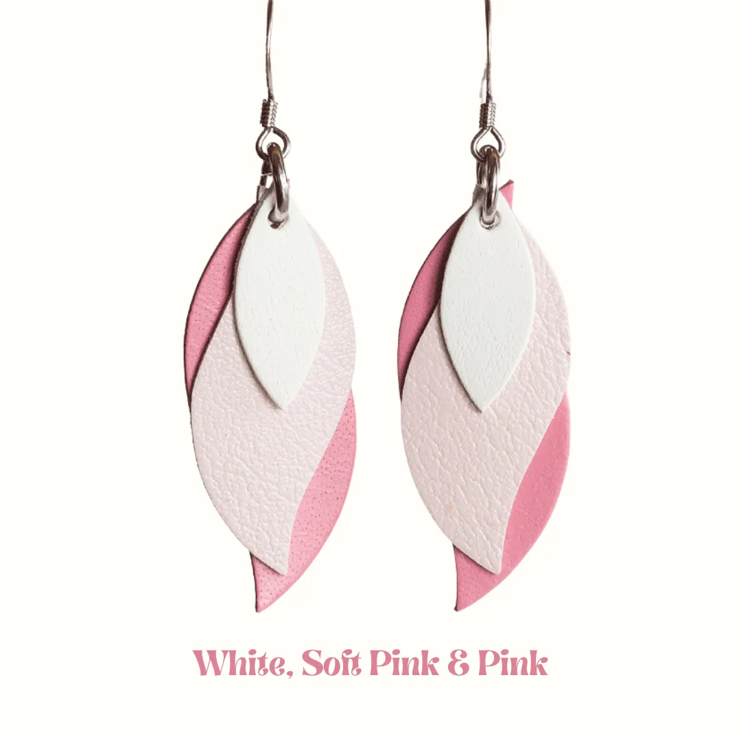 KI & Co - Leather Leaf Earrings Various