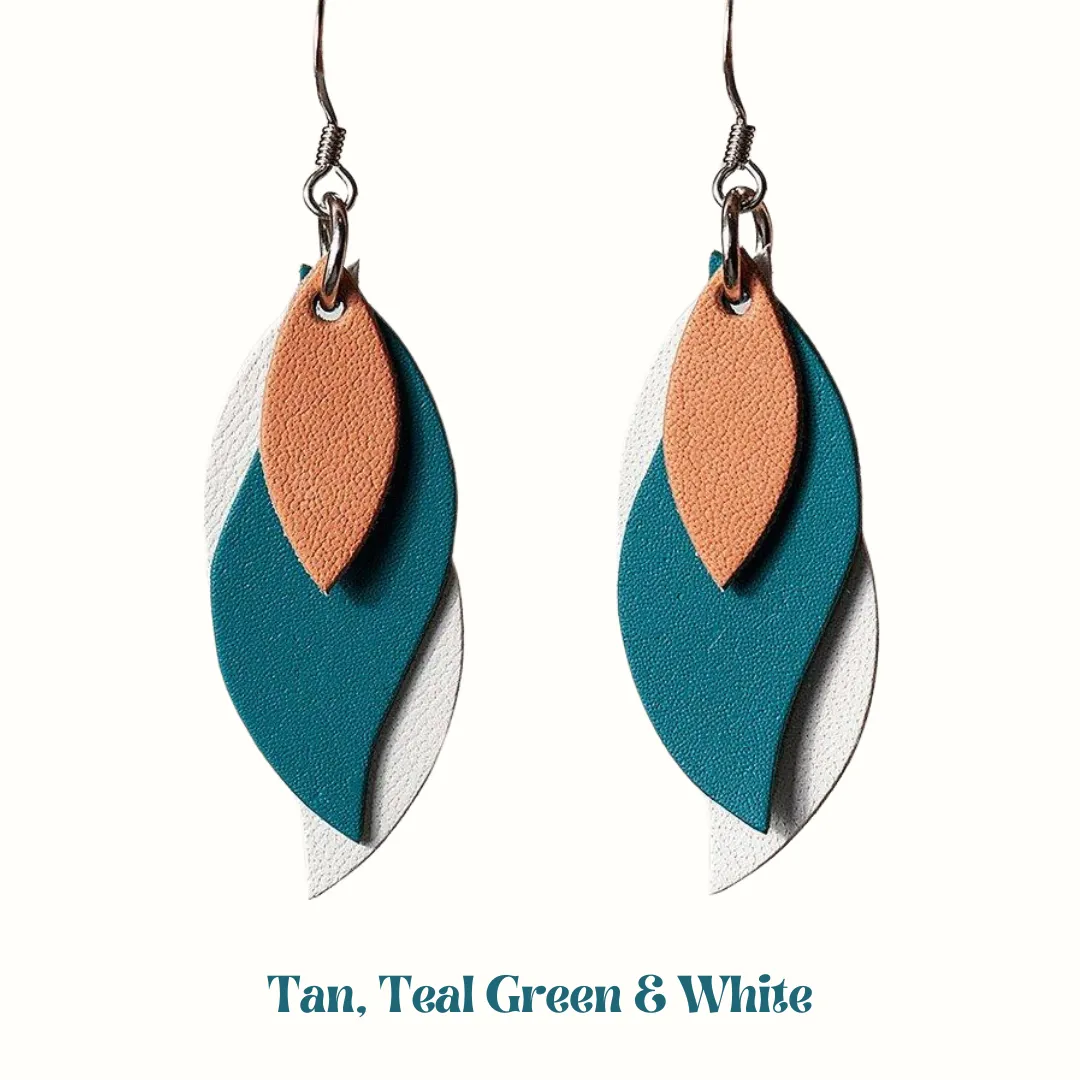 KI & Co - Leather Leaf Earrings Various