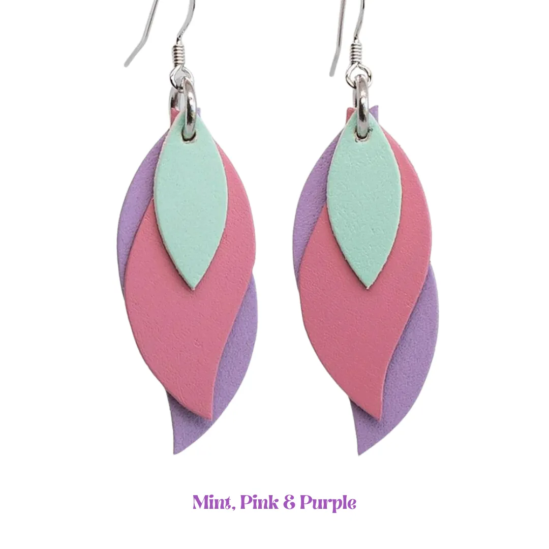 KI & Co - Leather Leaf Earrings Various