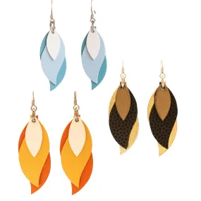 KI & Co - Leather Leaf Earrings Various