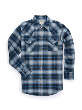 Men's Ely Cattleman Long Sleeve Flannel Plaid Western Snap Shirt