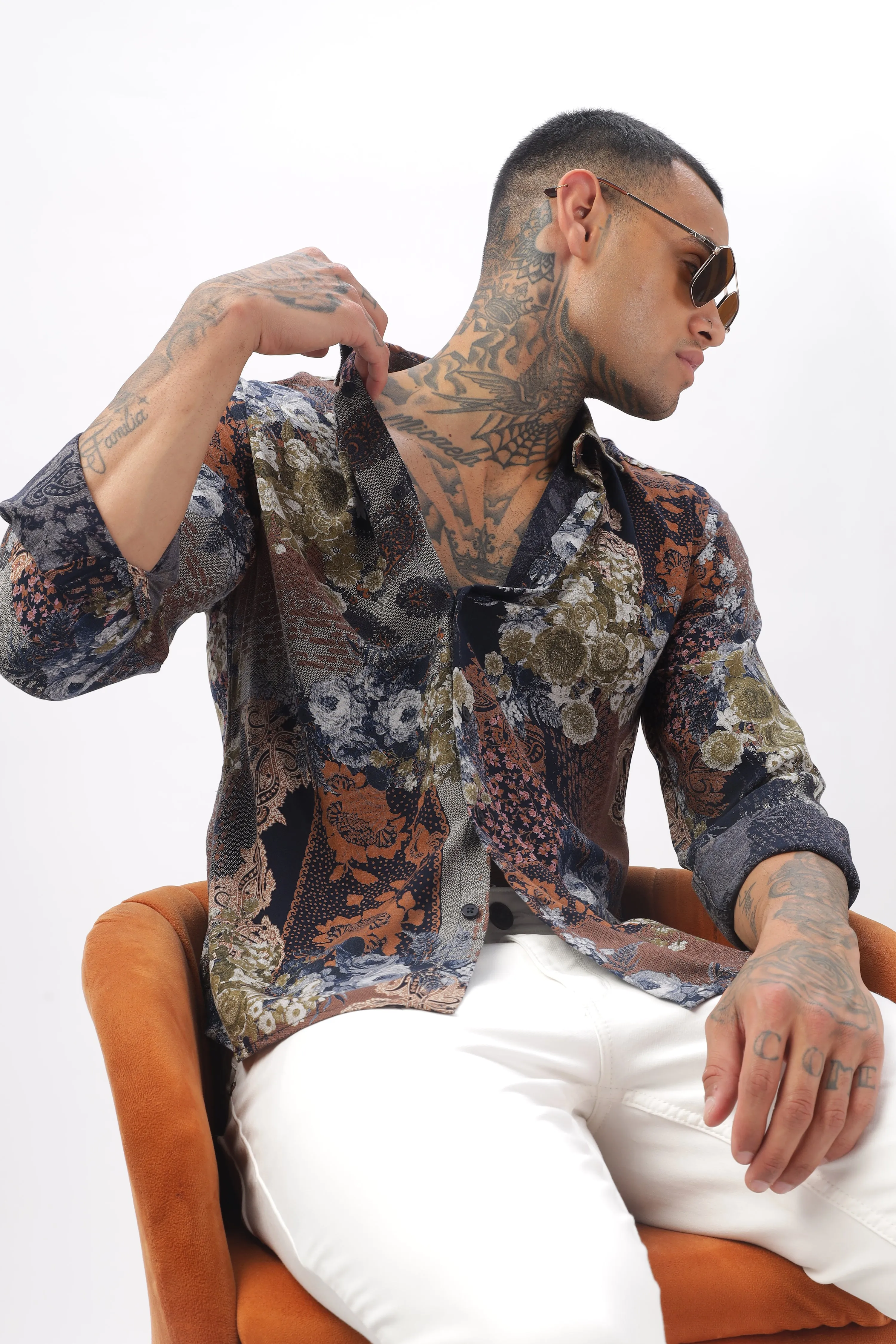 Midnight Floral Viscose Shirt