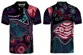 NAIDOC 2022 - Polo Shirt Kids - Design 2 Teal/Red