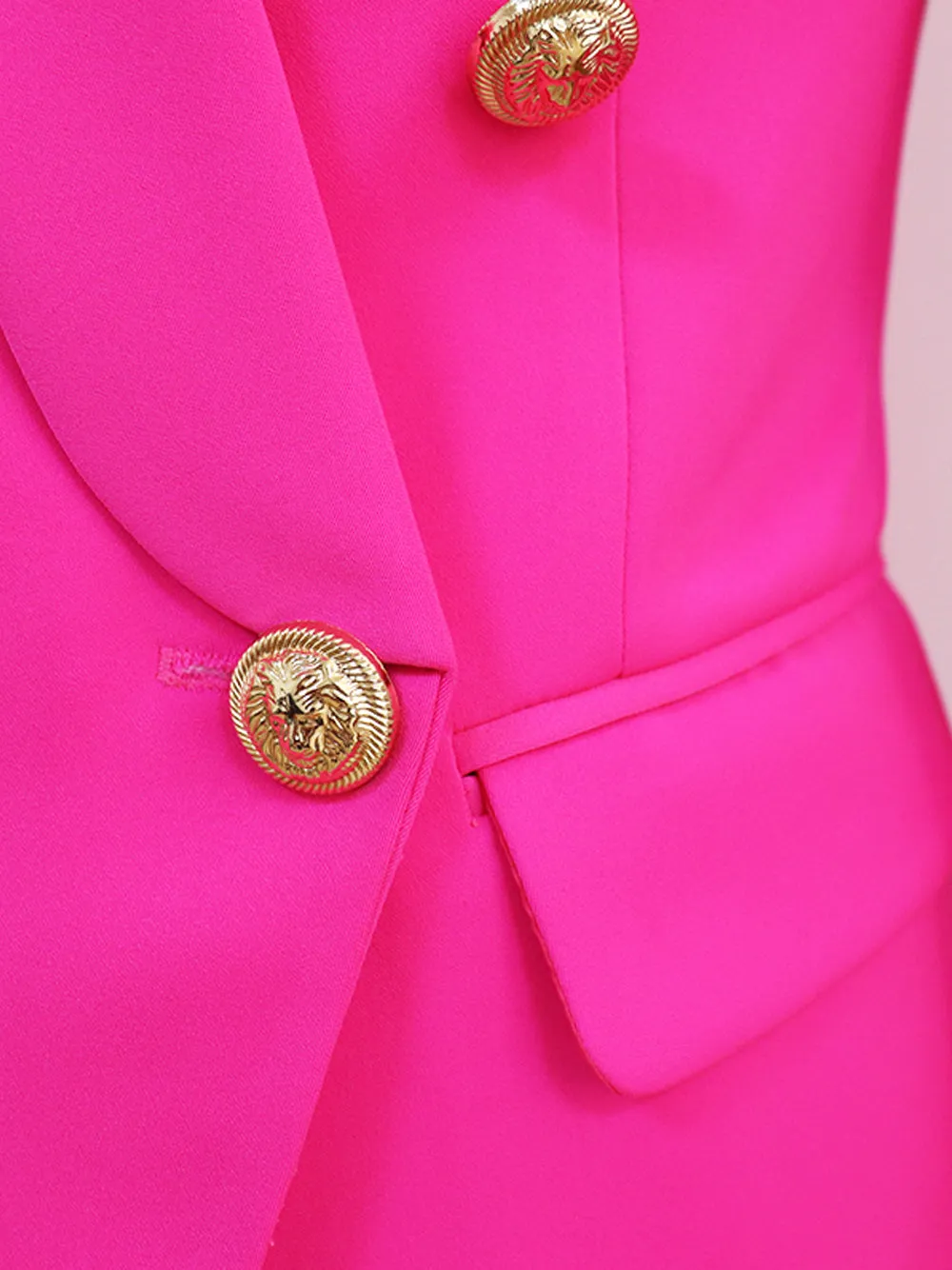 Oversized Fuchsia Double Breasted Blazer