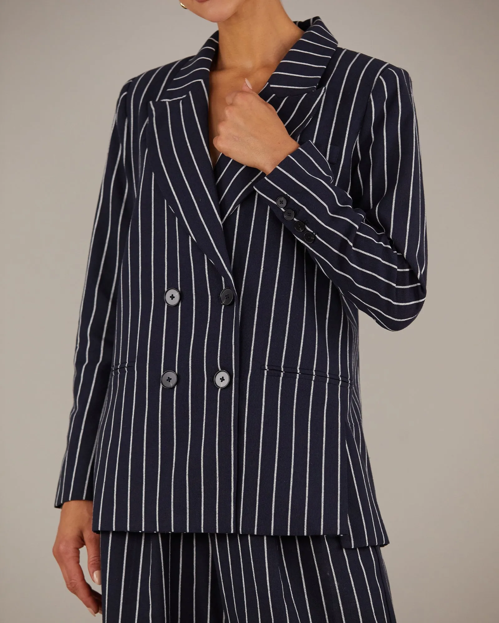 Polo Linen Pinstripe Blazer