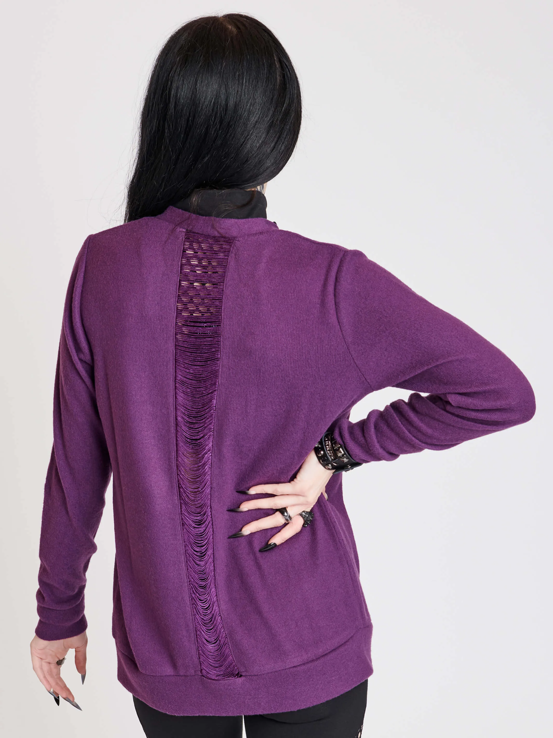 Purple Skull Button Cardigan