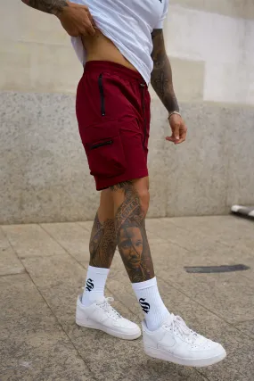 Raptor Cargo Shorts - Burgundy